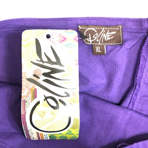 NWT Coline Purple Skirt Multi Color Designs Sz XL - Picture 5 of 7